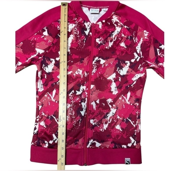 Puma All Over Print T7 Women's Track Jacket Love Potion Size Small Pink & White - Picture 11 of 16